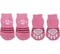 Chaussettes Pour Chiens Anti-Dérapantes Chaussettes Pour Chiens Chats Protection Des Pattes Et Traction Grâce Au Gel De Silicone Pour Chiens Chats 1 Set(4 Pcs) Rose Rouge Moyen
