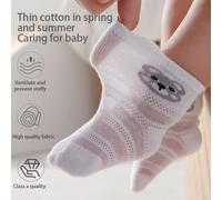 Chaussettes Pour Enfants De 0 À 8 Ans, Maille Fine Et Respirante, En Coton, Couleur Unie, Pour Garçons Et Filles, Dessin Animé, Mignonnes, Pour Bébé, Printemps Et Été