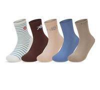Chaussettes pour enfants garçons 31 34 5 paires de chaussettes pour enfants filles garçons chaussettes classiques drôles équipage chaussettes hiver été chaussettes garçons 33, marron, 9-12 ans