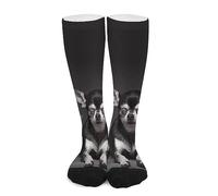 Chaussettes Pour Femme Homme Chihuahua Avec Des Bulles De Cœurs Chaussettes De Sport Classiques Durable Élastique Bonneterie, Pour Gym, Lété, Trekking, 50cm