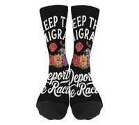 Chaussettes Pour Femme Homme Gardez Les Immigrants, Expulsez Les Racistes Chaussettes De Travail Confortables Classiques Planche À Roulettes Bonneterie, Pour Cyclisme, Course À Pied, Gym, 40cm