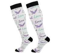 Chaussettes Pour Femme Homme Noël Paix Amour Chaussettes De Travail Confortables Respirantes Planche À Roulettes Bonneterie, Pour Gym, Trekking, Cyclisme, 50Cm