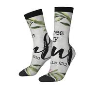 Chaussettes Pour Femme Homme Psaume 233 Il Restaure Mon Âme Christianisme Chaussettes De Mi-Mollet Classiques Confortables Planche À Roulettes Bonneterie, Pour Gym, Trekking, Course À Pied, 40cm