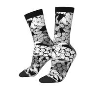 Chaussettes Pour Femme Homme Tortue Marine Hawaïenne - Noire Chaussettes De Sport Confortables Classiques Chaussette De Football, Pour Gym, Cyclisme, Course À Pied, 40cm
