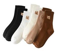 Chaussettes pour Femmes 5 Paires, Dames Coton Chaussettes Drôles Durs avec Imprimé Mignon, Nouveauté Épaisse Chaude Thermique d'hiver Socks Étranges Étranges pour Femmes Filles Noël