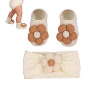 Chaussettes pour filles - Bandeaux à cheveux à fleurs mignons | Ensemble bandeau et chaussettes en coton | Pour, garçons et filles, séance photo, maison, extérieur, anniversaire, baptême
