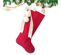 Chaussettes Pour Noël Décoration de chaussettes de cheminée rouges avec | Bas De Noël Nostalgiques pour les Fêtes Manteau Cheminée Sapin Mur Porte Maison Chambre Dortoir