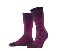 Falke Chaussettes Homme Oxford Stripe M So – coton fantaisie – 1 paire – Violet Aubergine 8282 41-42