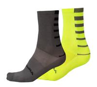 Chaussettes rayées Endura Coolmax® (x2) Jaune