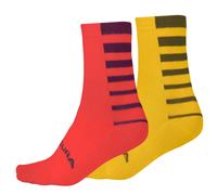 Chaussettes rayées Endura Coolmax® (x2) Rouge