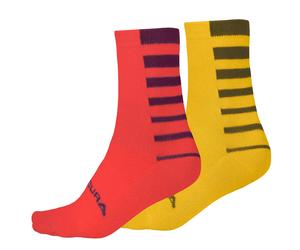 Chaussettes rayées Endura Coolmax® (x2) Rouge