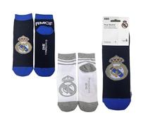 Chaussettes Real Madrid pour garçons et filles - Pack officiel de chaussettes Real Madrid pour enfants, chaussettes de sport confortables et respirantes pour l'école, le sport et le quotidien