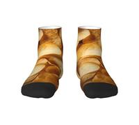 Chaussettes respirantes pour adultes - Motif chips de pommes de terre - Printemps et automne, 2 Noir-2, taille unique