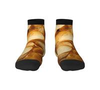 Chaussettes respirantes pour adultes - Motif chips de pommes de terre - Printemps et automne, 3 Noir, taille unique