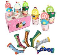 Chaussettes rigolotes Cadeau original, Cupcakes pour vos pieds doucement irrésistibles qui vous feront rire et marcher avec style. Transformez vos pas en une savoureuse fête avec ce pack de 6