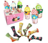 Chaussettes rigolotes Cadeau original, Cupcakes pour vos pieds doucement irrésistibles qui vous feront rire et marcher avec style. Transformez vos pas en une savoureuse fête avec ce pack de 6