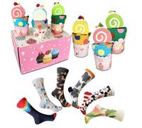 Chaussettes rigolotes Cadeau original, Cupcakes pour vos pieds doucement irrésistibles qui vous feront rire et marcher avec style. Transformez vos pas en une savoureuse fête avec ce pack de 6