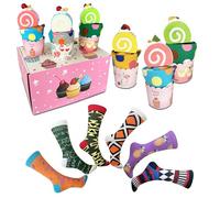 Chaussettes rigolotes Cadeau original, Cupcakes pour vos pieds doucement irrésistibles qui vous feront rire et marcher avec style. Transformez vos pas en une savoureuse fête avec ce pack de 6