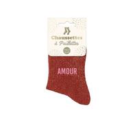 Chaussettes rouges paillettes 'amour'