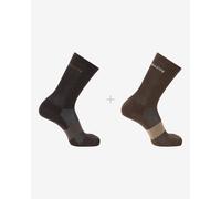 Salomon - Evasion Crew 2-Pack - Chaussettes multifonctions - EU 36-38 - dark earth / walnut