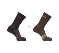 Chaussettes salomon evasion crew noir marron 2 paires