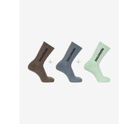 Chaussettes Salomon Everyday Crew marron gris bleuté vert clair lot de 3 - M
