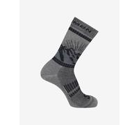 Chaussettes Salomon Retro Wool Crew gris foncé noir - M