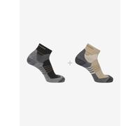 Chaussettes Salomon X Ultra Access Quarter 2-Pack noir marron sable - 36-38
