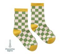Chaussettes Sans Couture Damier Vert 31/34