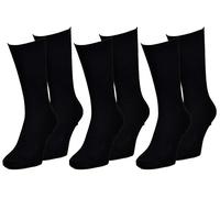 Chaussettes Sans Élastique Homme Spécial Jambes Sensibles Pack De 3 Paires Unies Noires