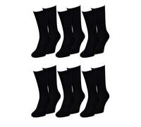 Chaussettes Sans Élastique Homme Spécial Jambes Sensibles Pack De 6 Paires Unies Noires