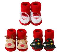 Chaussettes Sensorielles beb Hochet naissance, noël antiderapante, jouet 0-12 mois, jeux d’éveil hiver enfant (FR/ES, Âge, 12 mois, C)