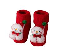 Chaussettes Sensorielles Bébé Filles et Garçons Hochet Chaussettes Bébé Naissance Chaussette Noel Bebe Antiderapante Jouet Bebeeux Eveil Bebe Hiver Chaudes Tricotées en Epaisses (Red, 1-3 Years)