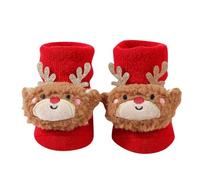 Chaussettes Sensorielles Bebe Hochet Chaussette Bebe Naissance en Tricoté Chaussette Noel Antiderapante Hiver Chaudes Motif 3D Peluche Chaussettes Enfant 0-12 Mois Tout-Petit (Coffee, One Size)