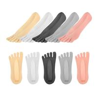 Chaussettes séparateurs d'orteils, 5 paires de chaussettes à orteils sans show pour femme, chaussettes intérieures à cinq doigts, chaussettes intérieures basses pour femme et fille, convient pour