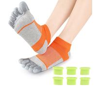 Chaussettes Séparatrices D'orteils Ajustables - Correcteur D'oignon Et Alignement Des Orteils Gris + Orange Gris