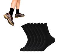 Chaussettes Simples Courtes 85% Coton Unisexe Garçon, Fille. Modèles pour Uniformes, École, Élèves, Costumes, Bureau, Sport. Pack de 6 Paires de Chaussettes. Couleur Noir. Taille L 28-35.