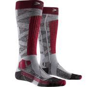 Chaussettes ski X-Socks Rider Silver 4.0 (stone grey mlange/plum) femme 41-42