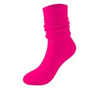 Chaussettes souples pour femmes, cuissardes hautes, chaussettes souples froissées Rose Fluo Enfant