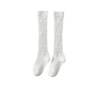 Chaussettes sous le genou en coton respirant pour filles chaussettes douces et confortables maille longueur de mollet pour un usage quotidien confortable enfants avec coeur décoratif, Amour, L