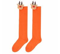 Chaussettes Sport Noel Femme De NoëL pour Enfants Style Nouveau avec Peluches Rennes Longues à l'effigie De Jolies PoupéEs De Dessins AniméS EuropéEns Et AméRicains 7-12 Ans