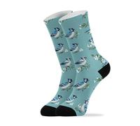 Chaussettes Sport Oiseaux geais bleus drôles sarcelle 40cm Socks