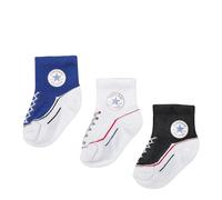 Converse Infant Toddler Socks 3 Pack (Black(NC0172-024)/Blue/White, 6-12 Months)