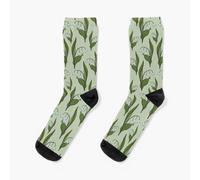 Chaussettes Taille Unique Lily Of The Valley Flower Pattern Nouveauté Fantaisie Motif Fou Équipage Décontracté Pour Hommes Femmes