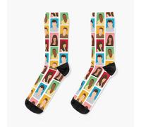 Chaussettes Taille Unique New Girl Cast Portrait Design Nouveauté Fantaisie Motif Fou Équipage Décontracté Pour Hommes Femmes