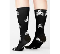 Chaussettes Taille Unique Silhouette De Trail Silhouette-Blanc Nouveauté Fantaisie Motif Fou Équipage Décontracté Pour Hommes Femmes