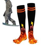 Chaussettes thermiques d'extérieur de longue durée - Portable électrique - Chaussettes chauffantes - Pour travail extérieur, sport, randonnée, ski climat froid