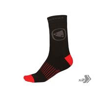 Endura Chaussettes longues Termolite II Noir Homme EU 42 1/2-47 Lot de 2 paires