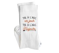 Chaussettes tir à l’arc un jour tir à l’arc toujours | Socks | Taille 41-45 | Idée Chaussettes Personnalisées Cadeau Fête Original Famille Travail Départ Collègue Retraite Noël.