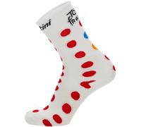 Santini Gpm Leader Socks-Tour de France Fan Official Chaussettes, Pois, XL Mixte